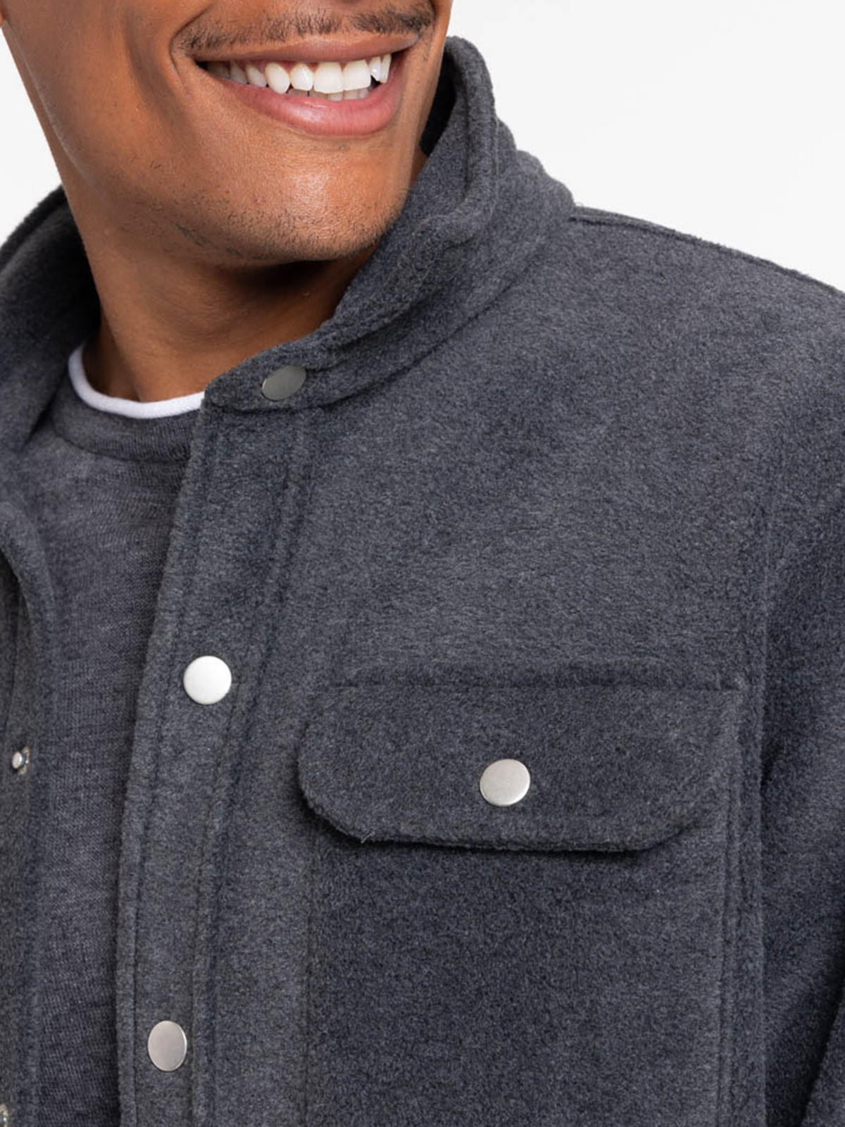 Chemise homme gris anthracite chiné 