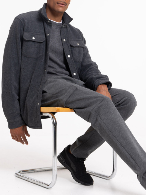 Chemise homme gris anthracite chiné