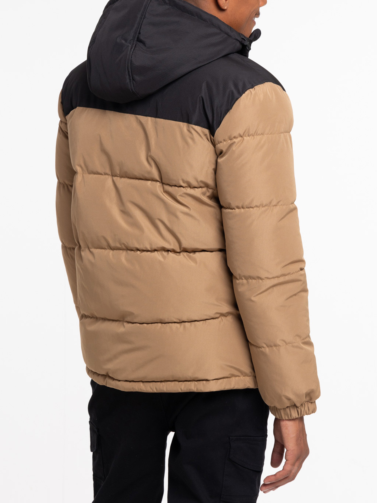 Doudoune noir et café foncé homme