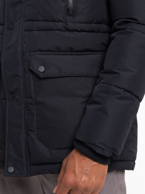 Parka à capuche noire homme Parka à capuche noire homme