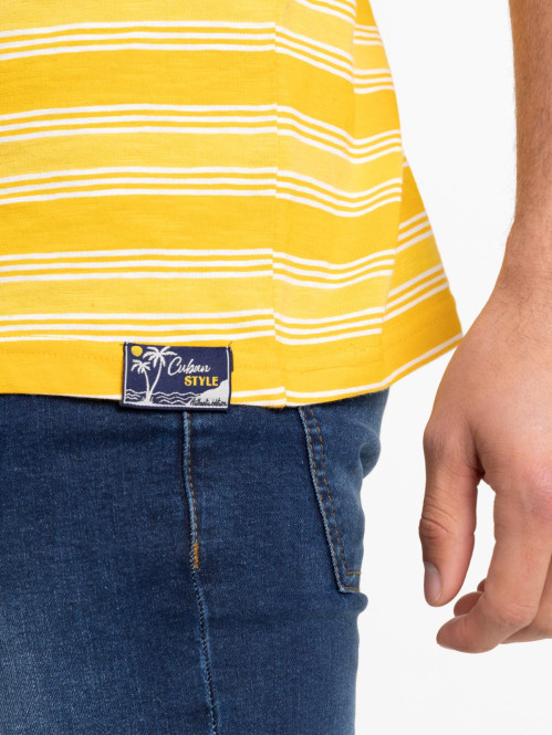 T-shirt à rayures citronelle homme