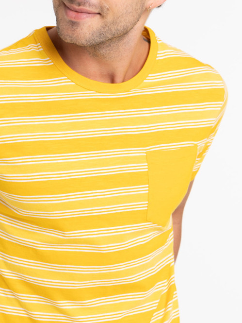 T-shirt à rayures citronelle homme