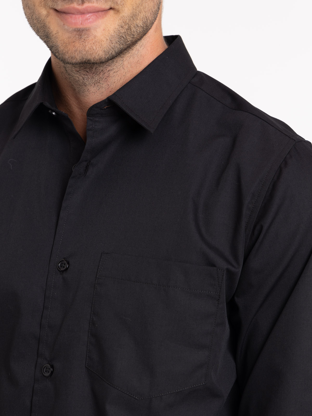 Chemise basique noire homme