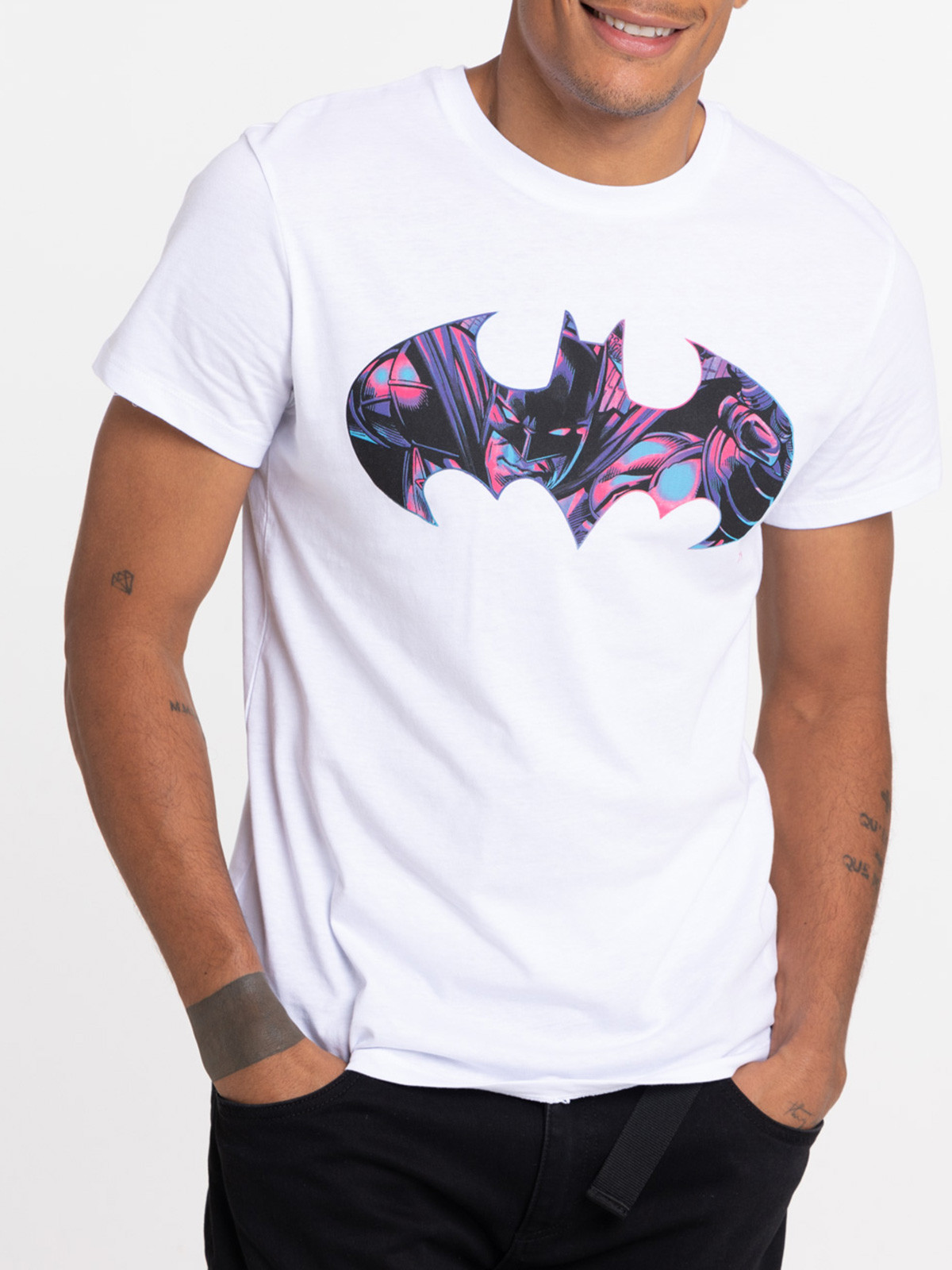 T-shirt blanc Batman homme