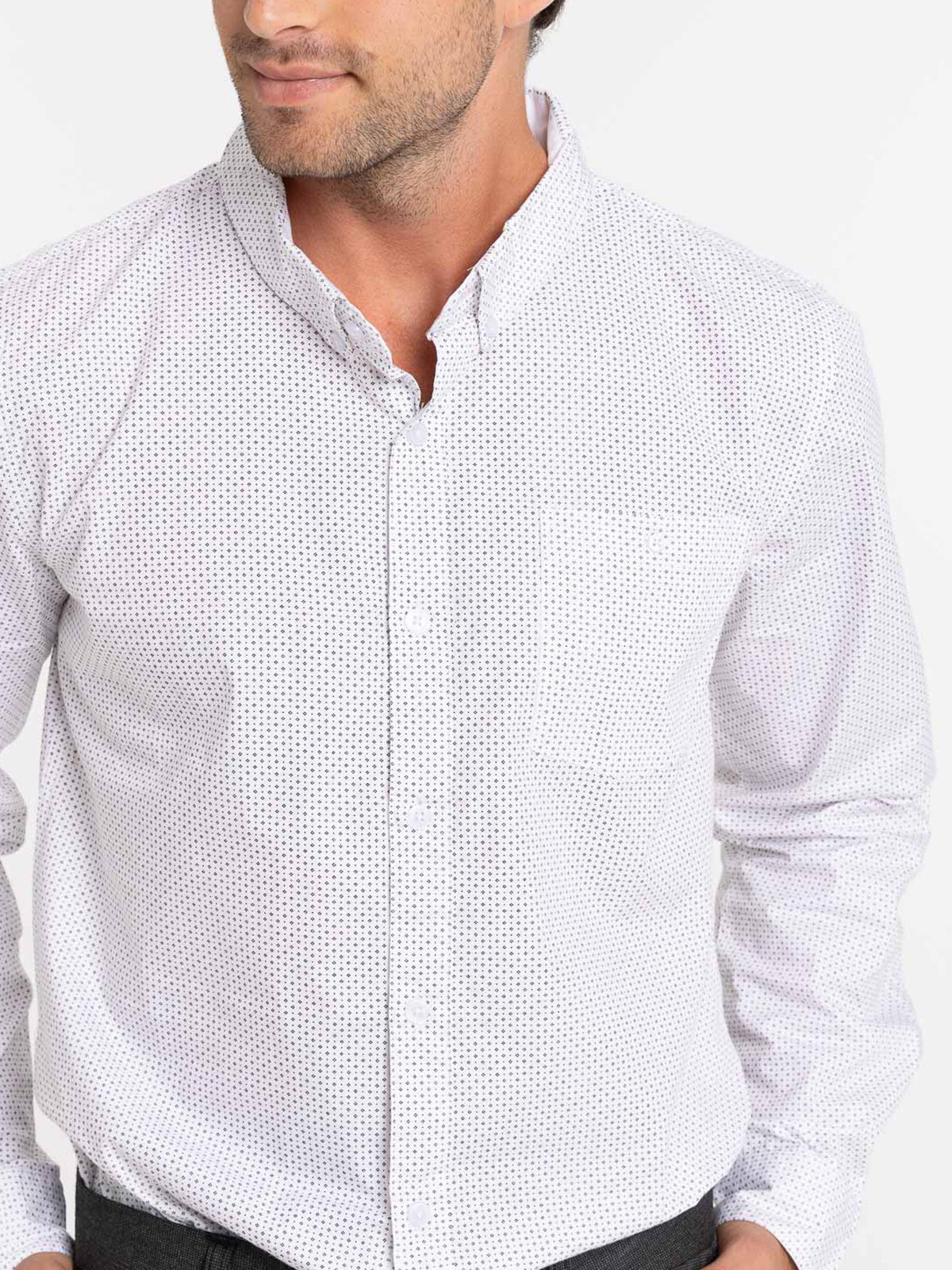 Chemise blanche imprimée homme