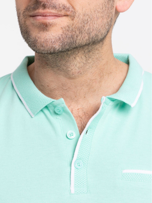 Polo vert menthe homme Polo vert menthe homme
