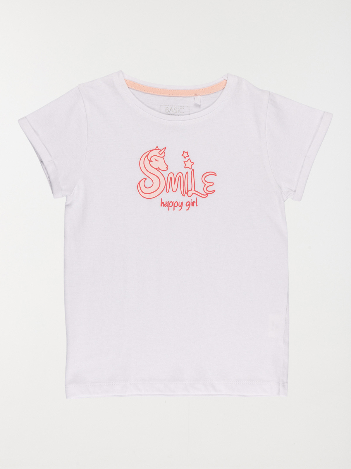T-shirt smile fille blanc (3-8A)