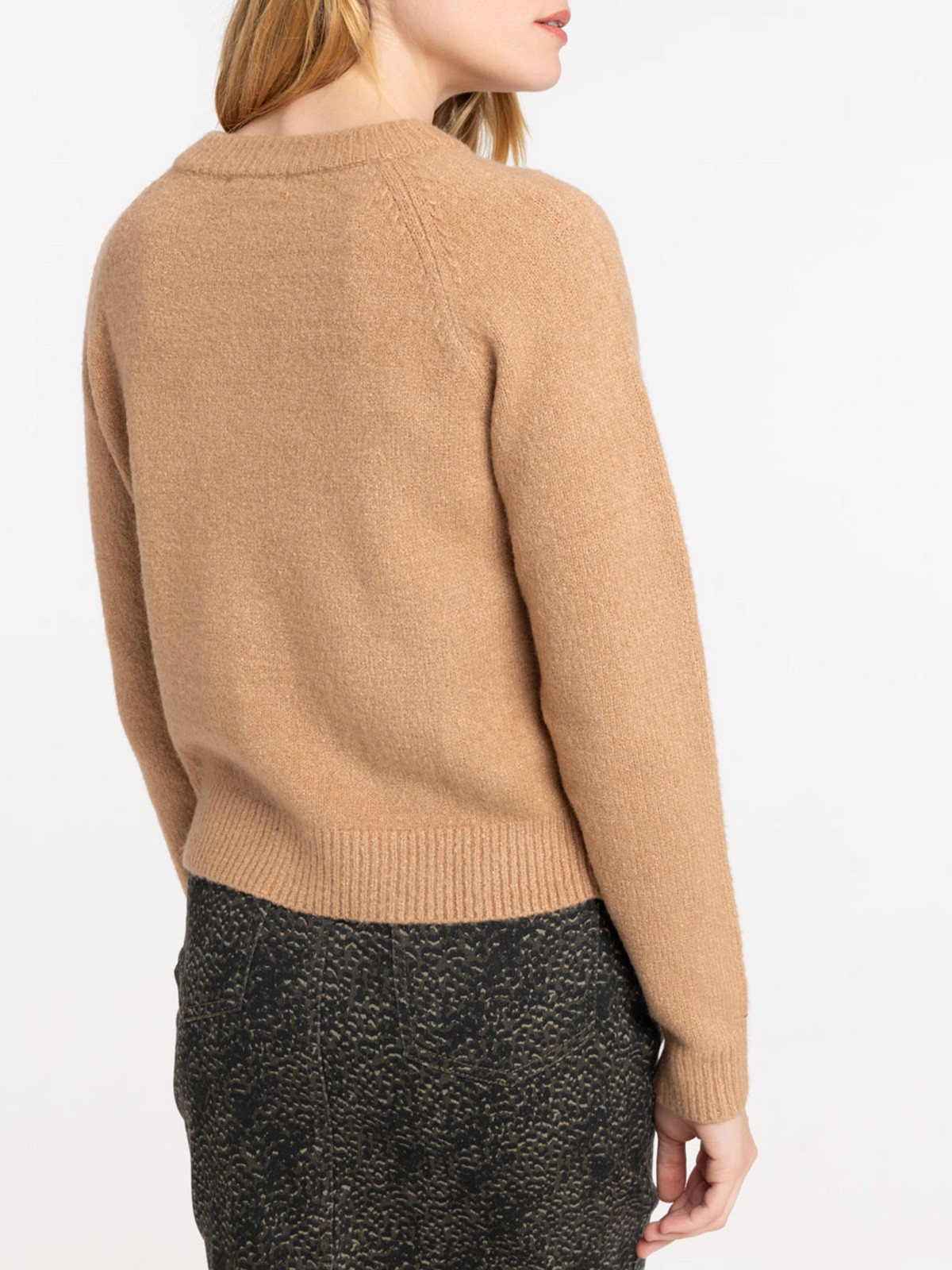 Gilet boutons étoiles femme camel chiné Gilet boutons étoiles femme camel chiné