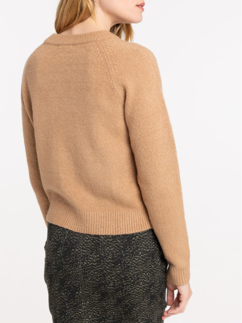 Gilet boutons étoiles femme camel chiné Gilet boutons étoiles femme camel chiné