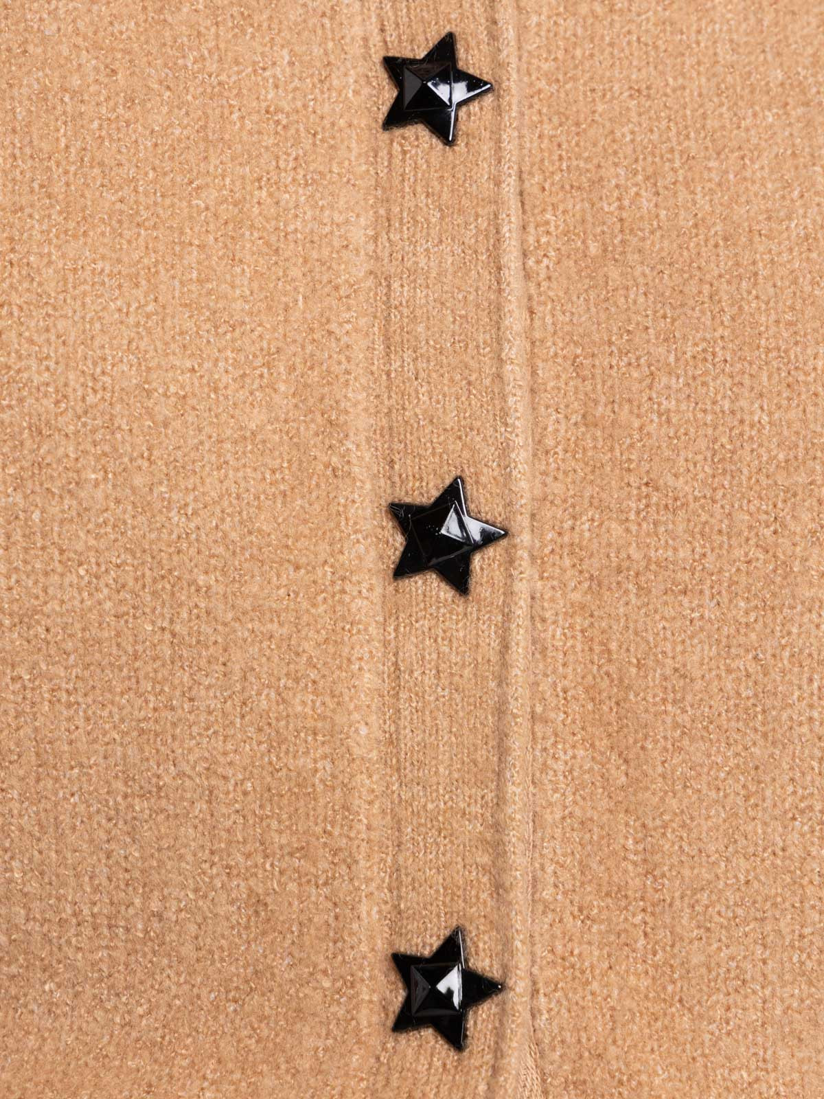 Gilet boutons étoiles femme camel chiné Gilet boutons étoiles femme camel chiné