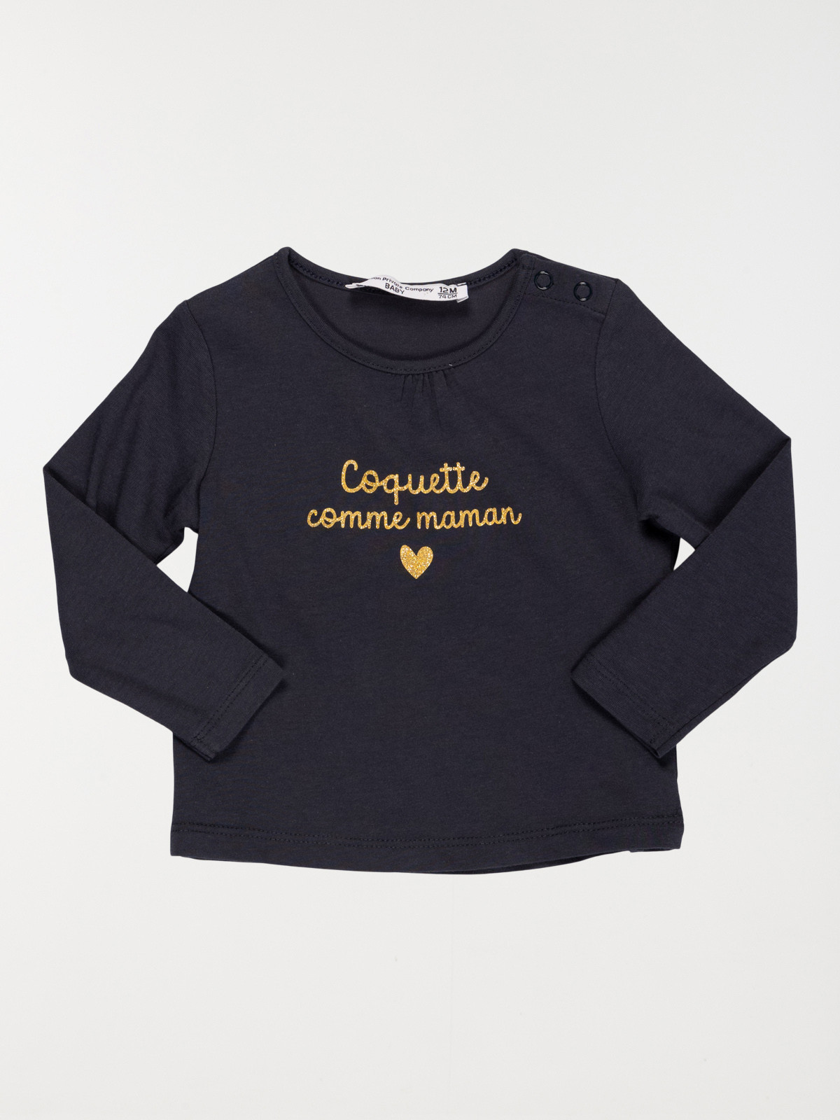 Tee-shirt message fille (3-36M)
