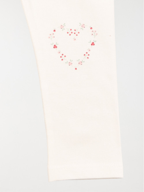 Legging coeur écru fille...
