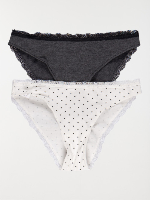 Lot de 2 culottes gris...