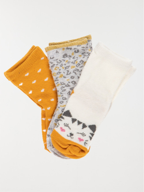 Lot 3 paires chaussettes imprimées bébé