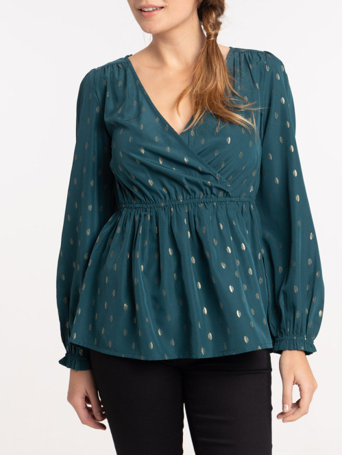 Blouse vert british femme