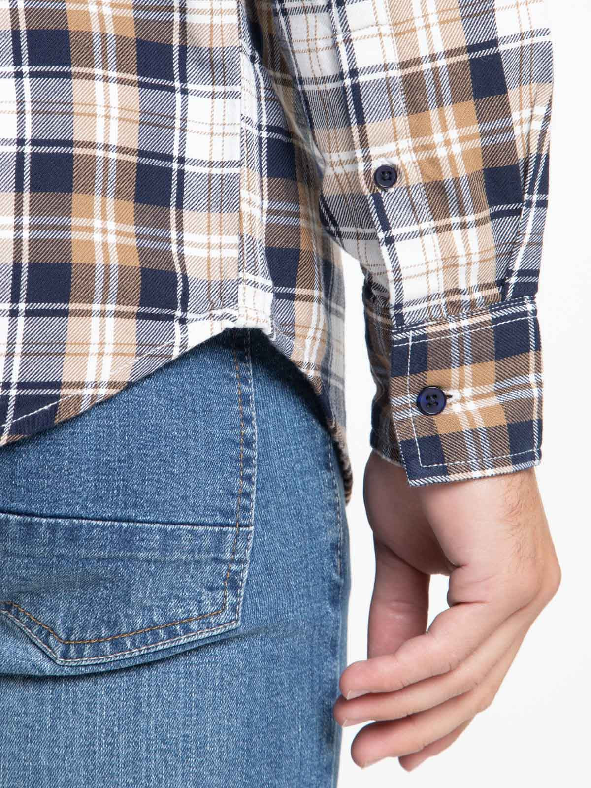 Chemise à carreaux coloris café homme Chemise à carreaux coloris café homme