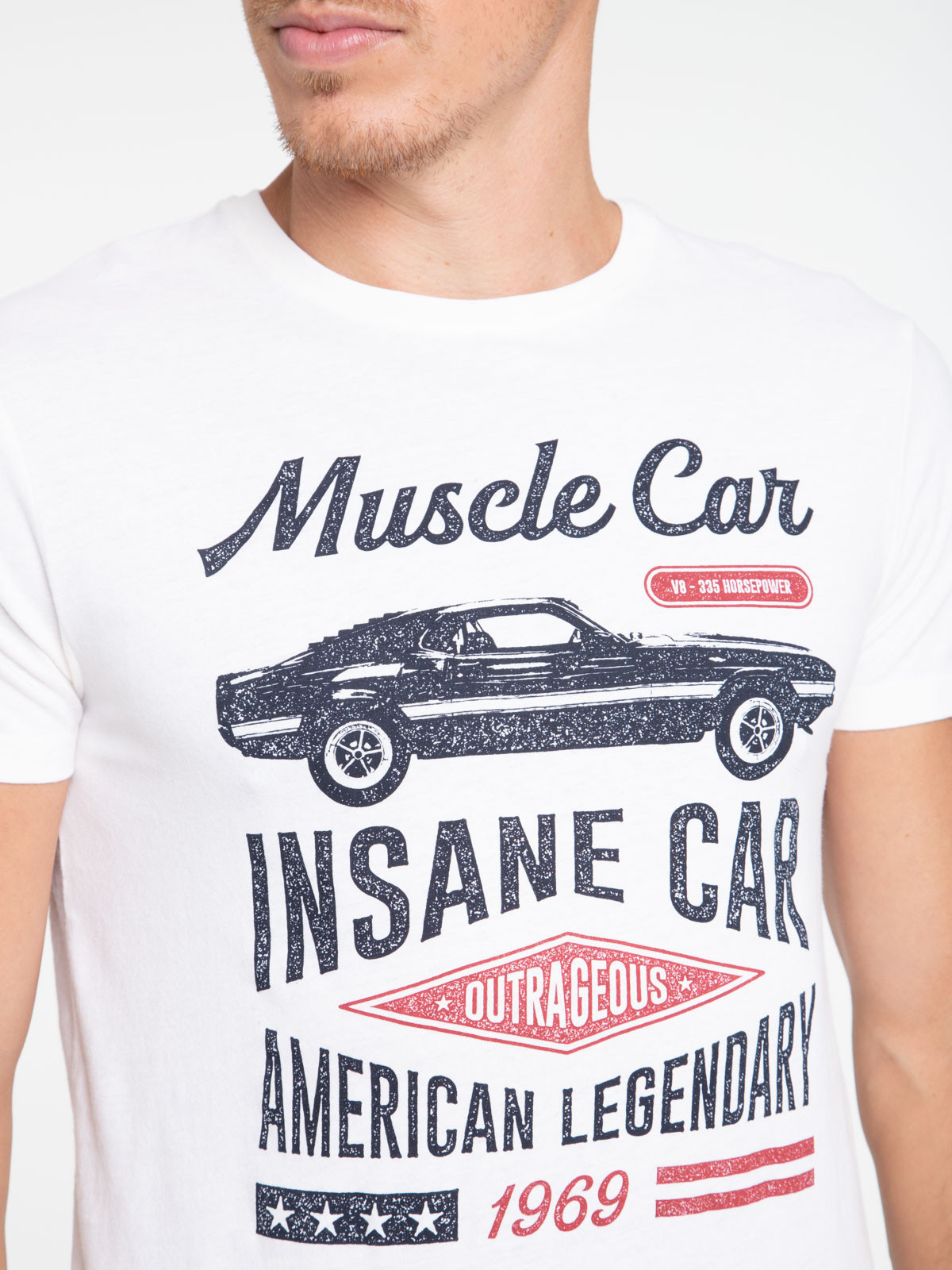 T-shirt écru 100% coton homme