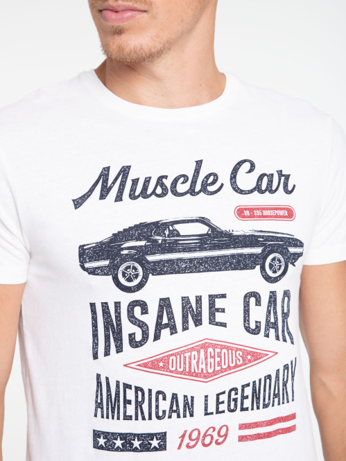 T-shirt écru 100% coton homme