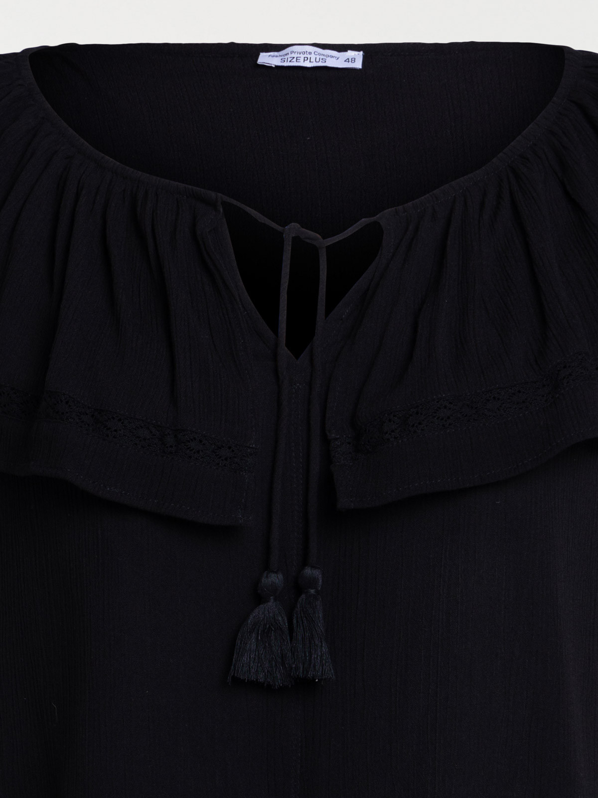 Blouse col volanté grande taille femme Blouse col volanté grande taille femme