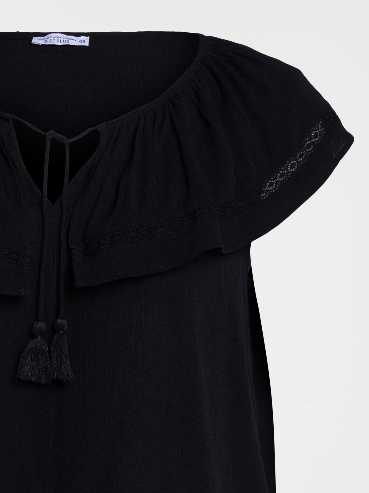 Blouse col volanté grande taille femme Blouse col volanté grande taille femme