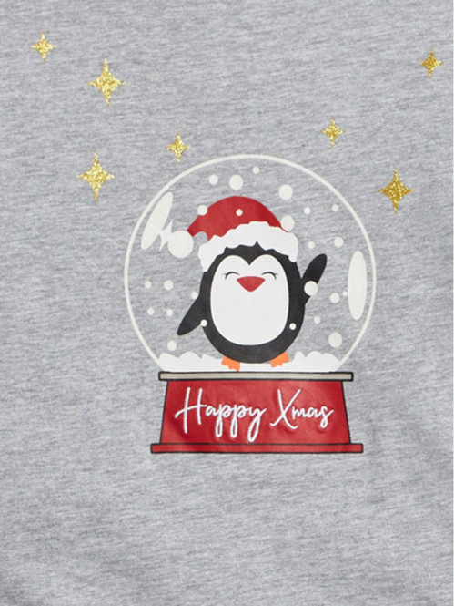 T-shirt de Noël motif pingouin femme