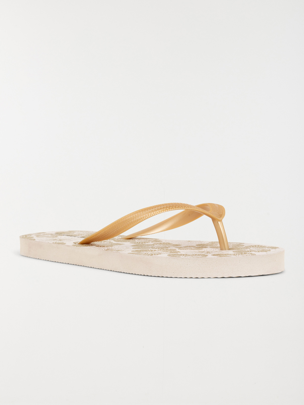 Tong motif fleur doré femme (36-41)