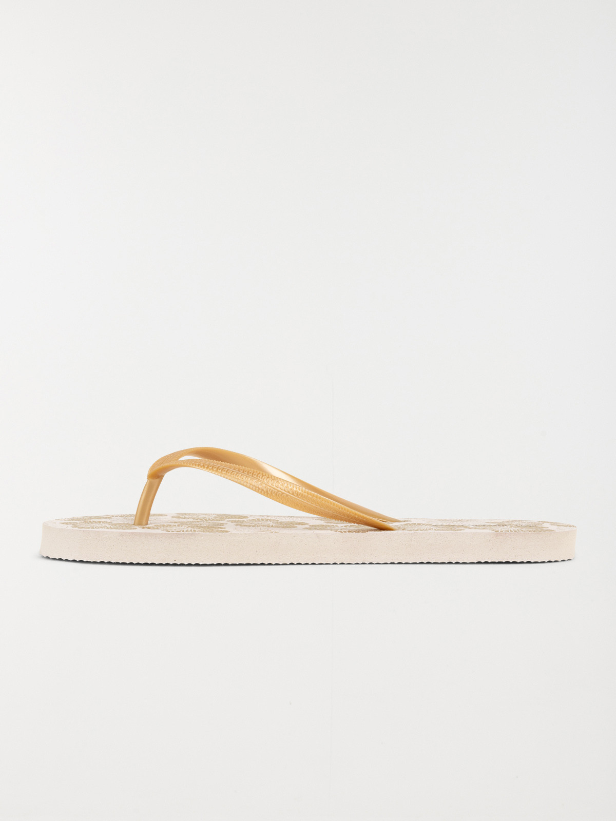 Tong motif fleur doré femme (36-41)