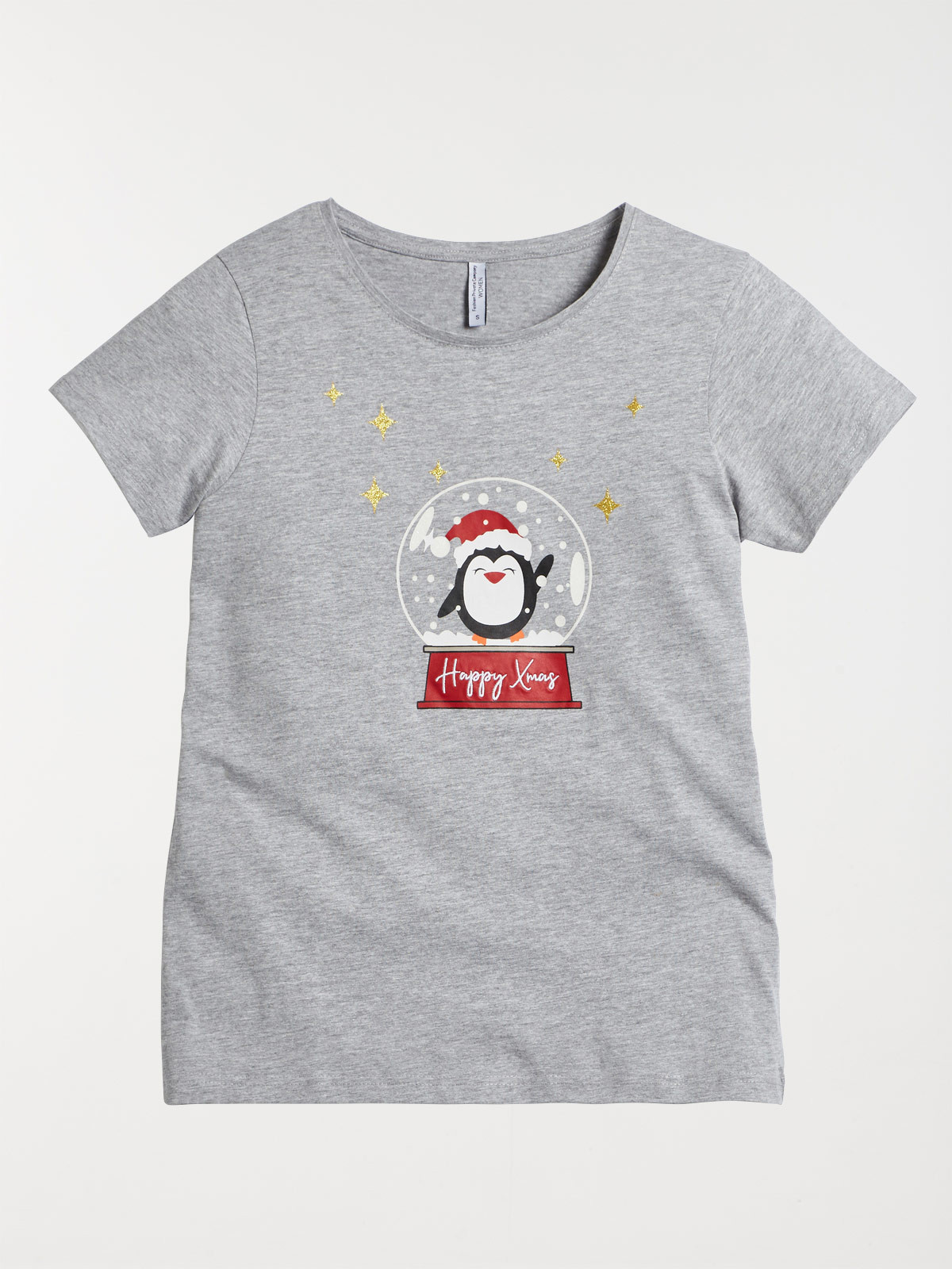 T-shirt de Noël motif pingouin femme