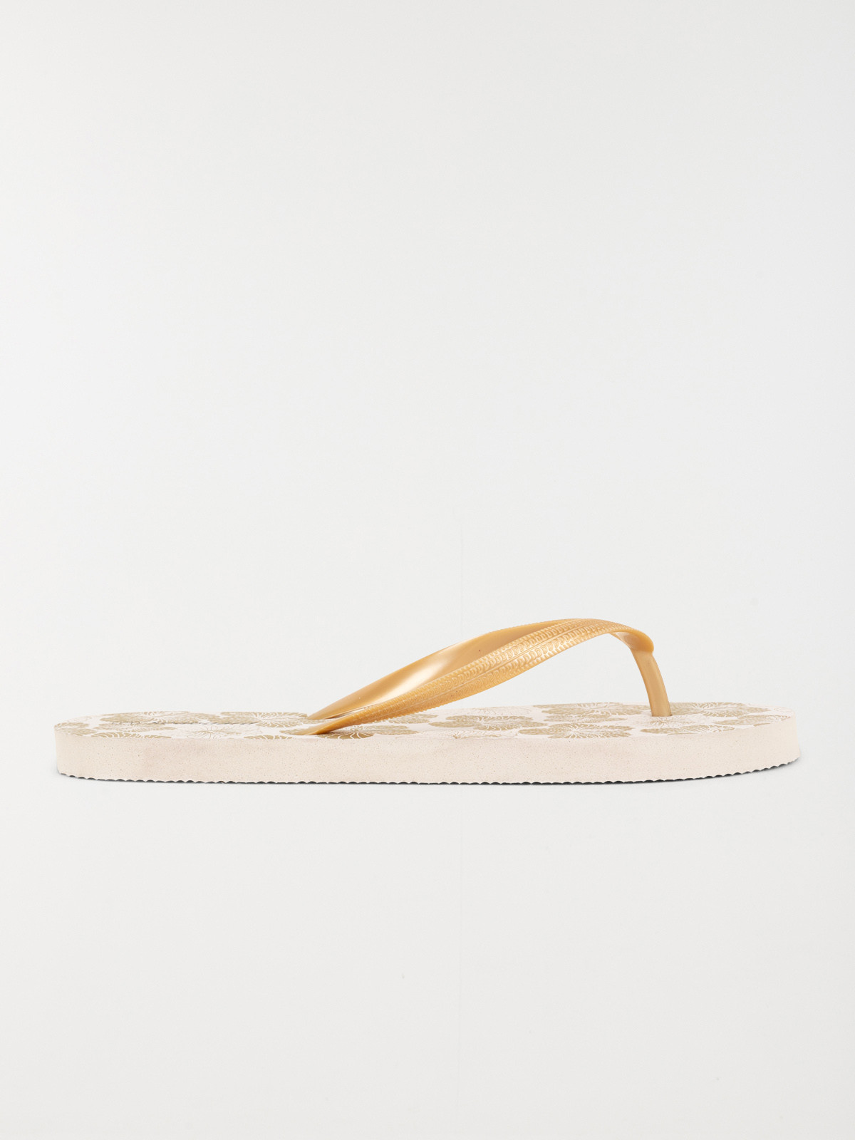 Tong motif fleur doré femme (36-41)