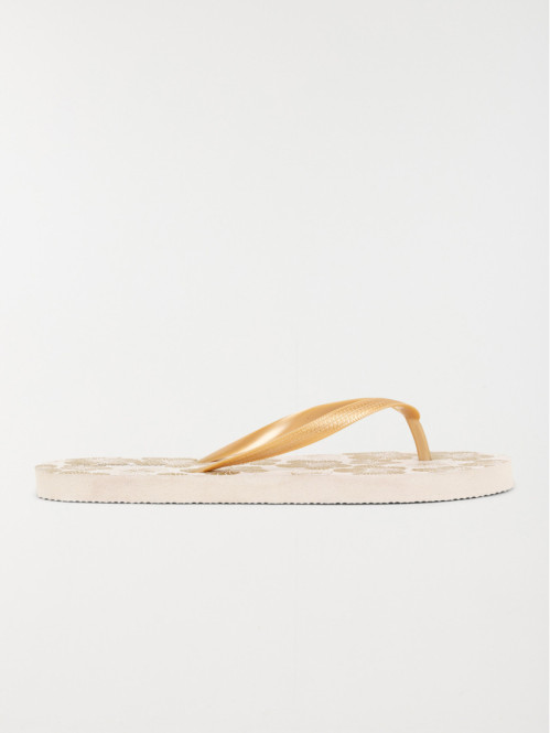 Tong motif fleur doré femme (36-41)