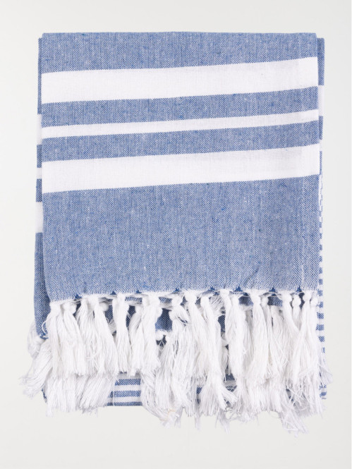 Fouta 80 x 150 cm bleue