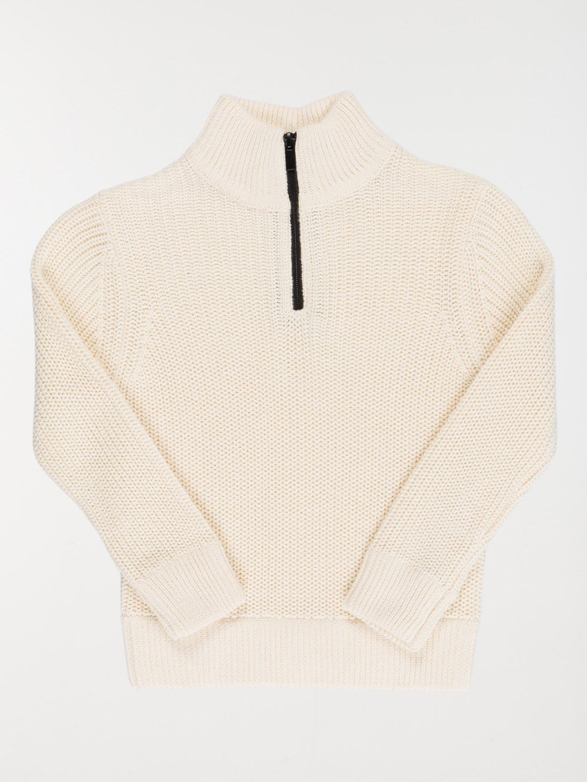 Pull zippé blanc cassé garçon (3-12A)