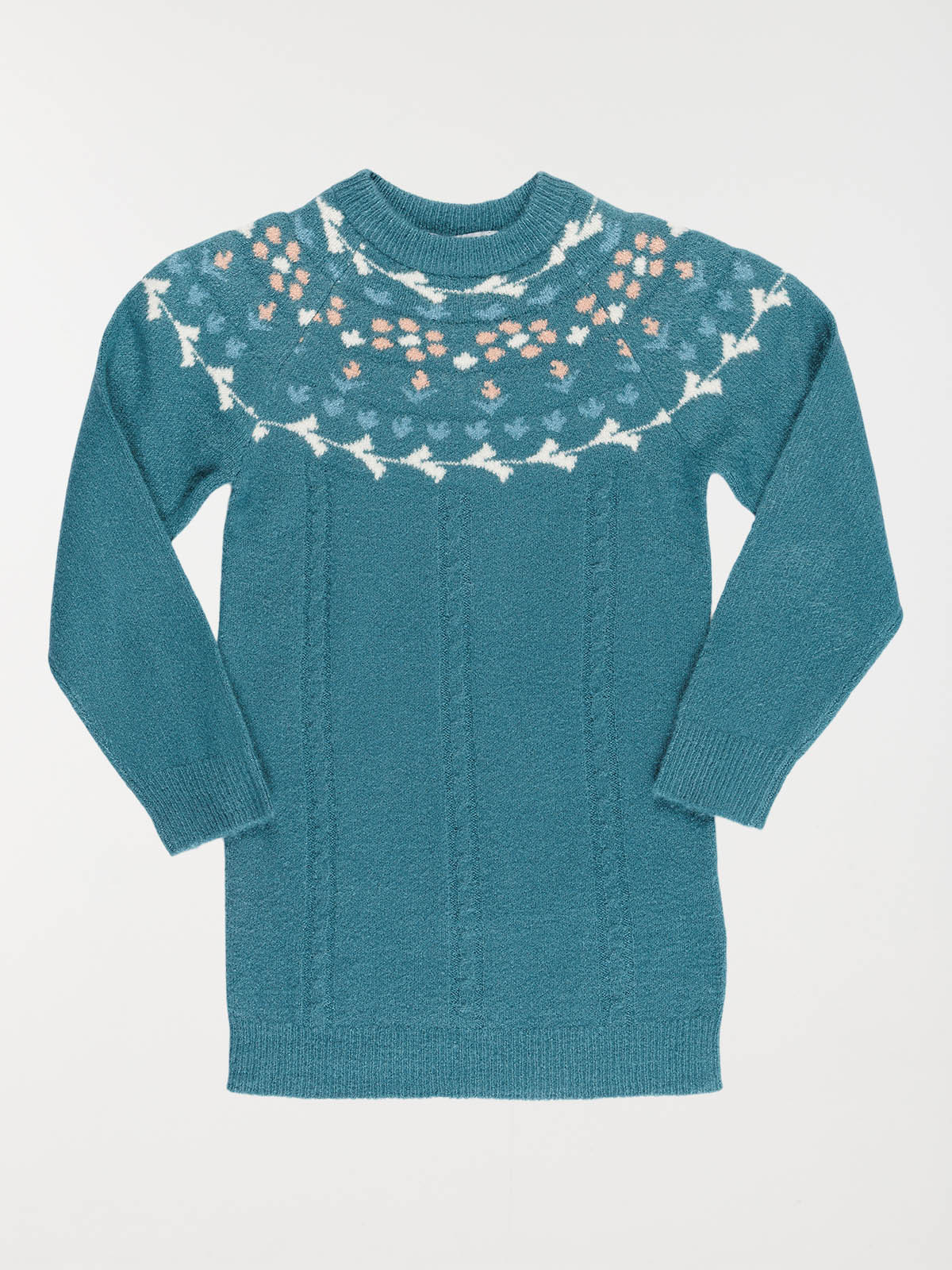 Robe pull petrol blue fille (3-12A)
