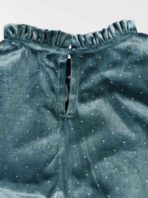 Robe velours pois dorés...