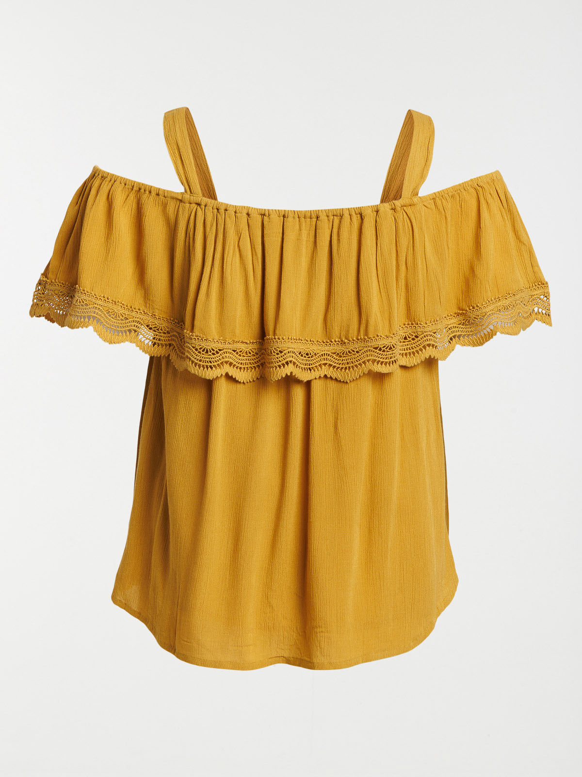 Top jaune curry grande taille femme Top jaune curry grande taille femme