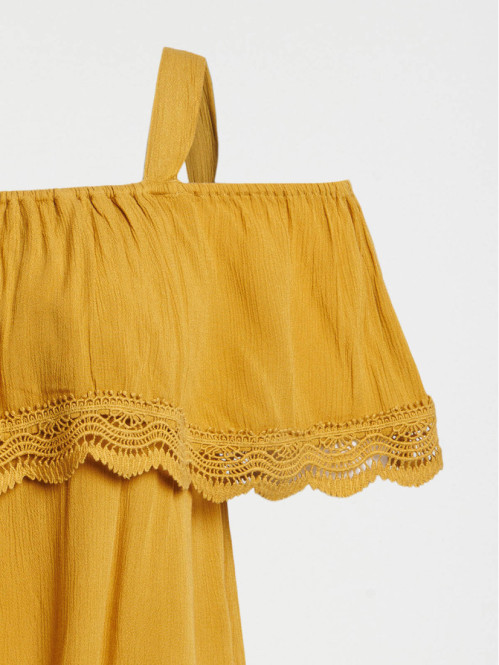 Top jaune curry grande taille femme Top jaune curry grande taille femme