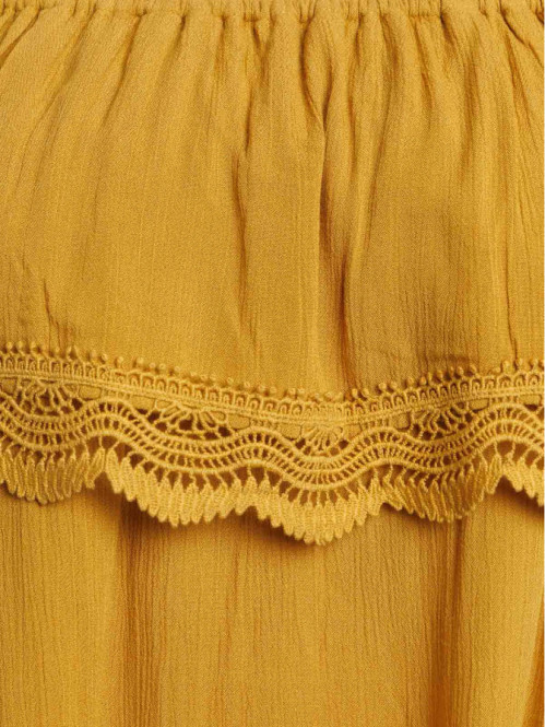 Top jaune curry grande taille femme Top jaune curry grande taille femme