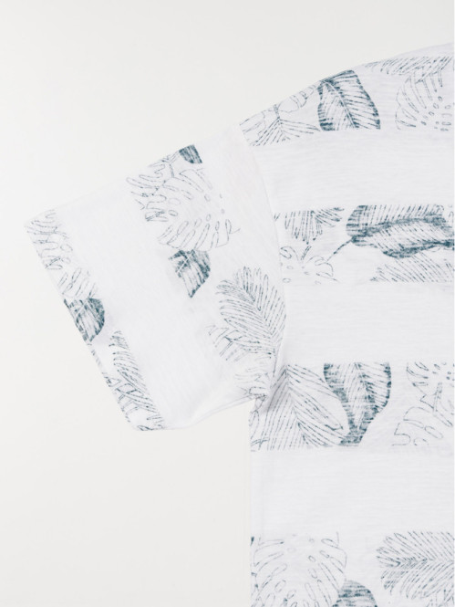 T-shirt rayure feuillage...