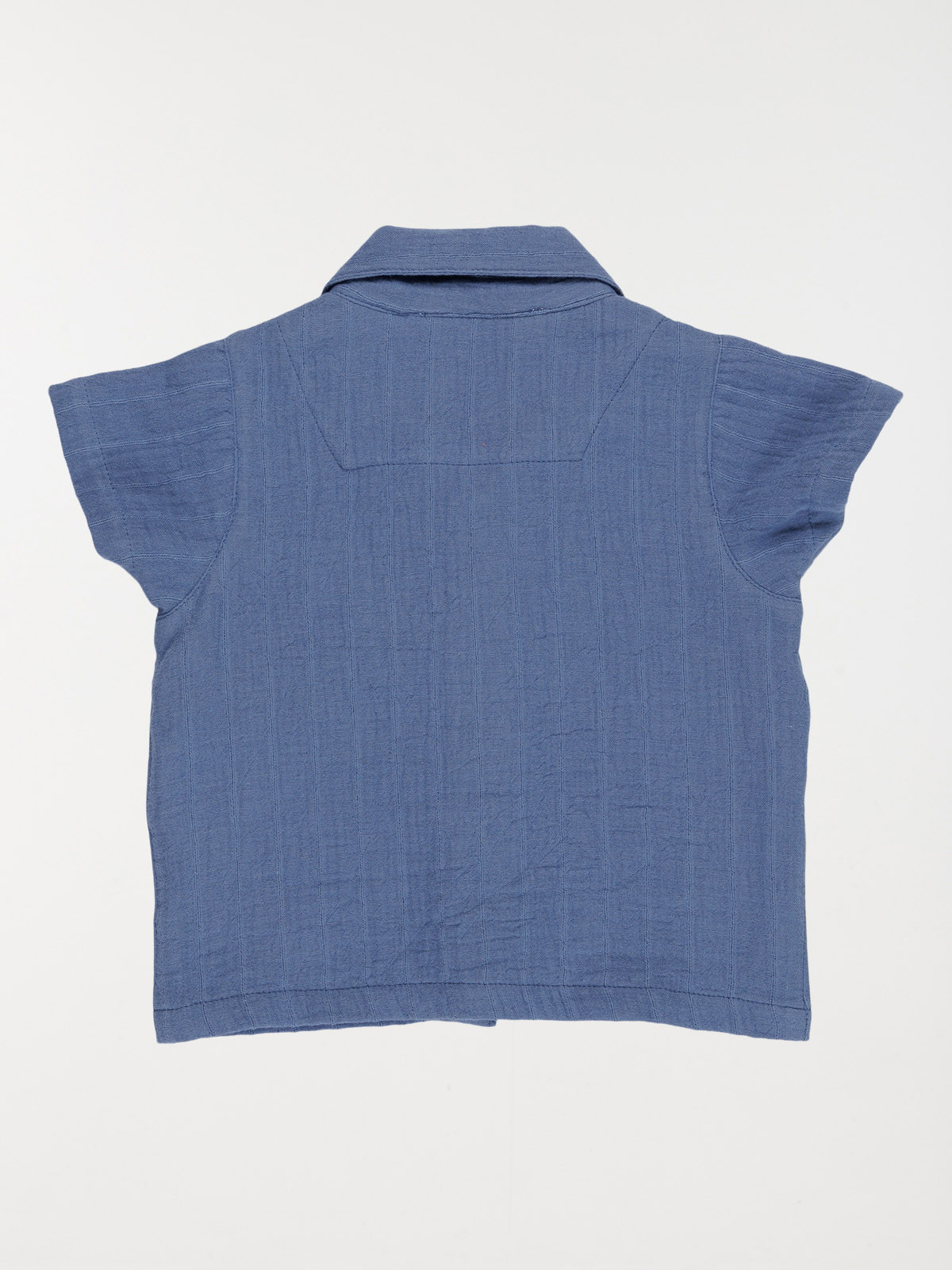 Chemisette unie indigo garçon (6-36M)