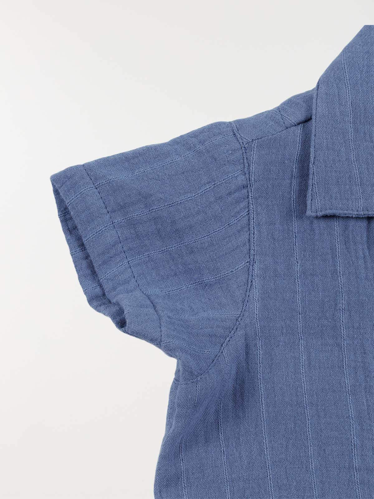 Chemisette unie indigo garçon (6-36M)