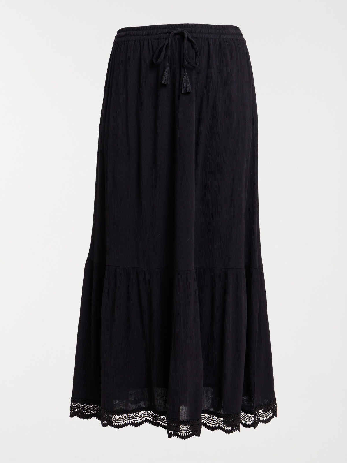 Jupe longue noire grande taille femme