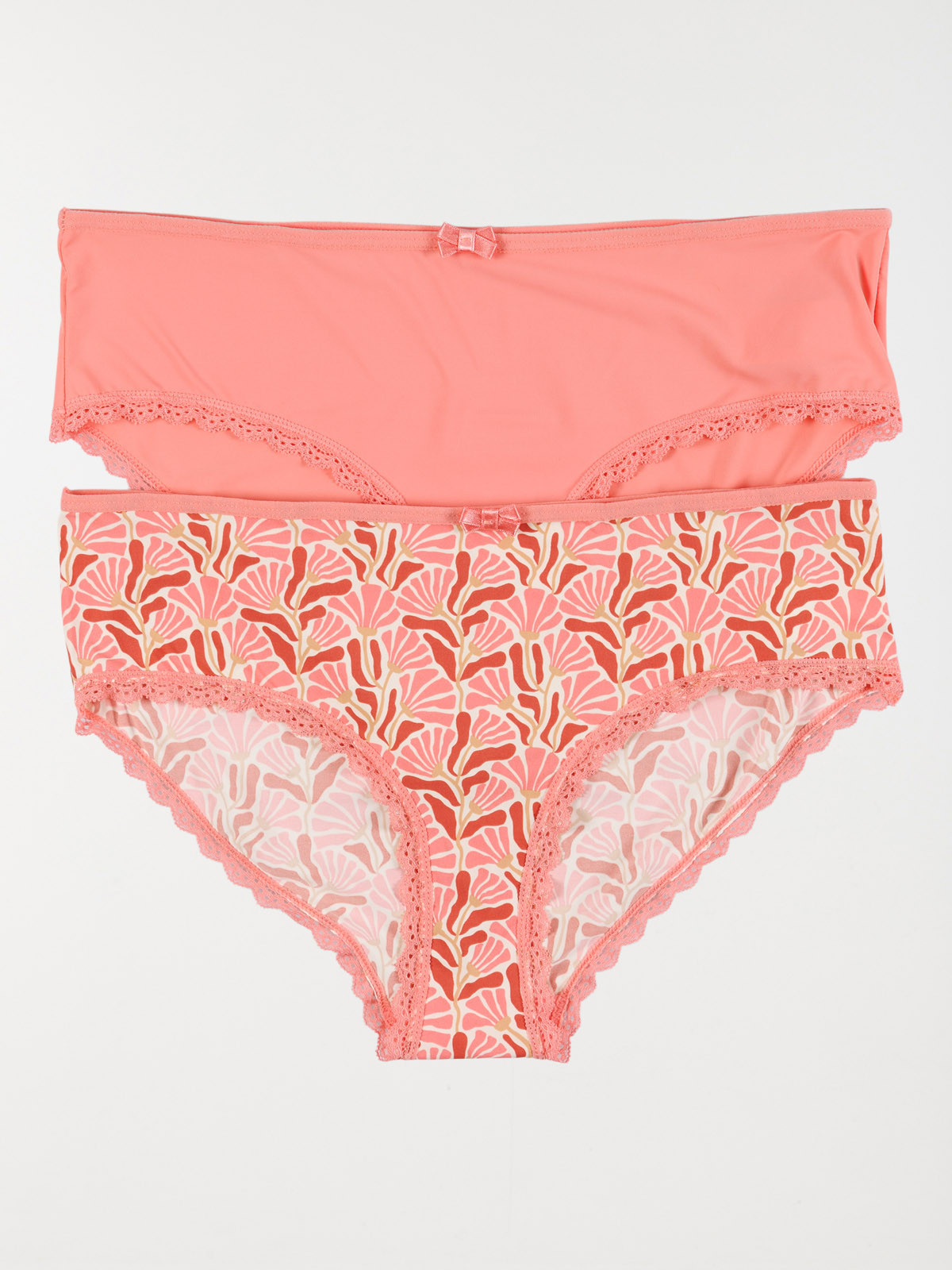 Lot de 2 shorties corail femme (S-XL)
