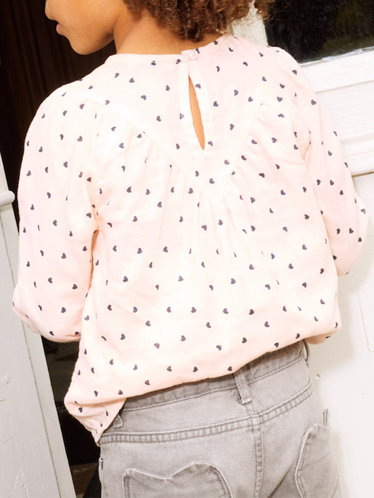 Blouse imprimée coeurs fille (3-12A) Blouse imprimée coeurs fille (3-12A)