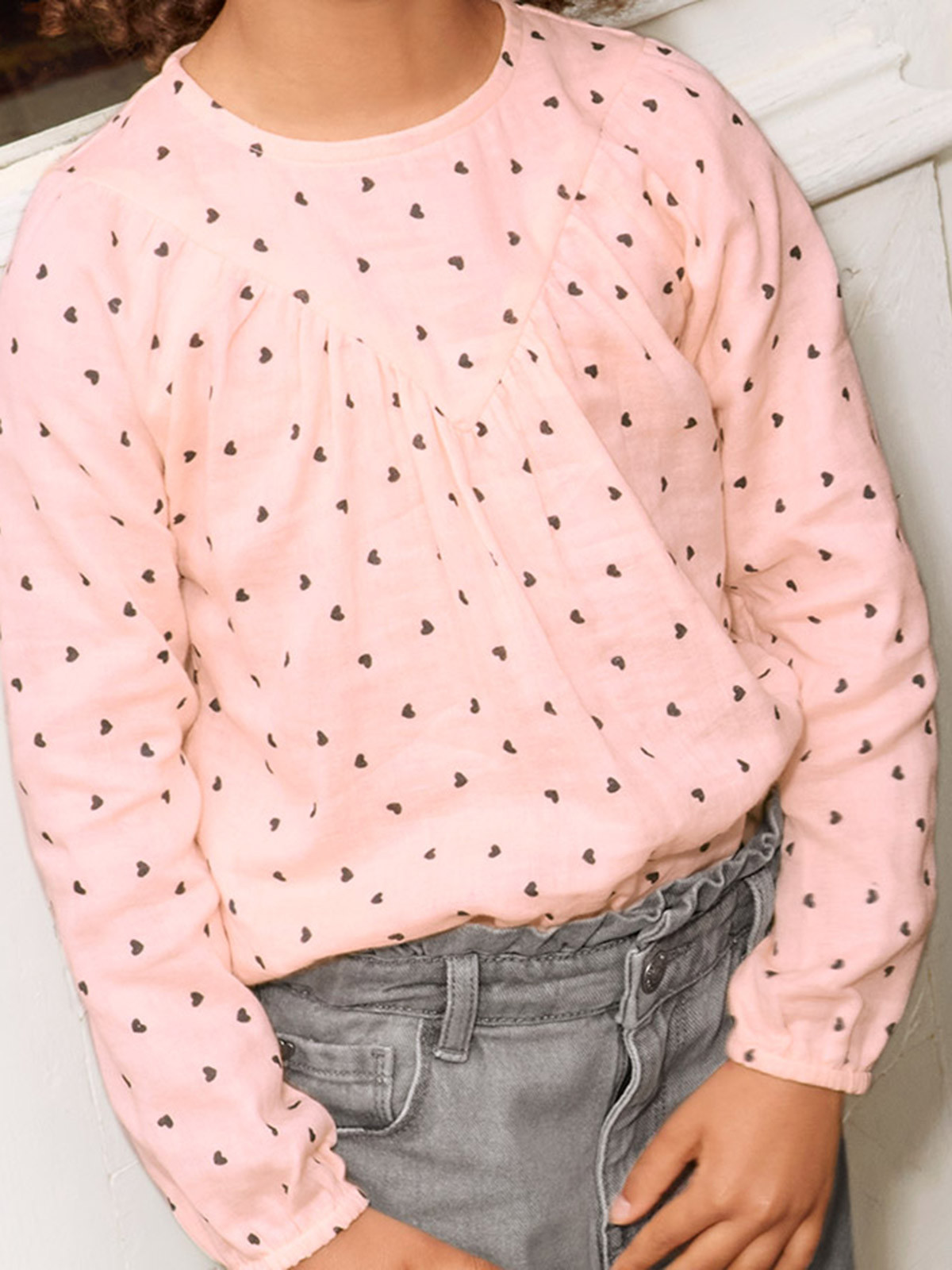 Blouse imprimée coeurs fille (3-12A) Blouse imprimée coeurs fille (3-12A)