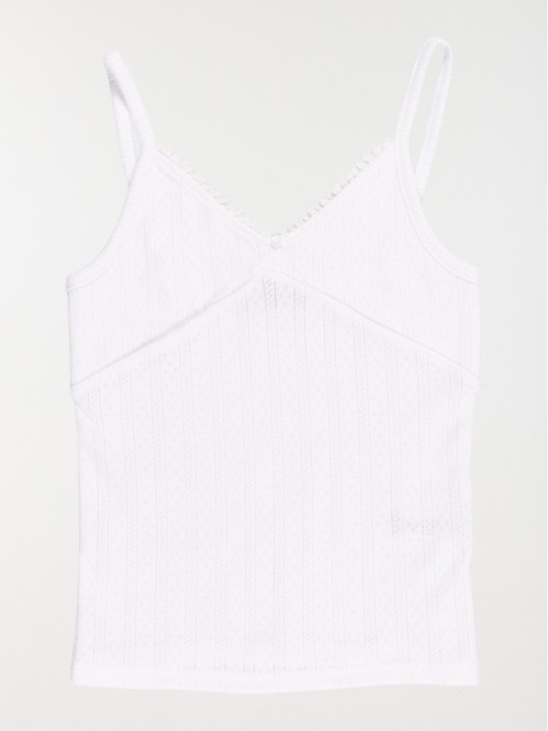Débardeur col V dentelle fille (XXS-M)