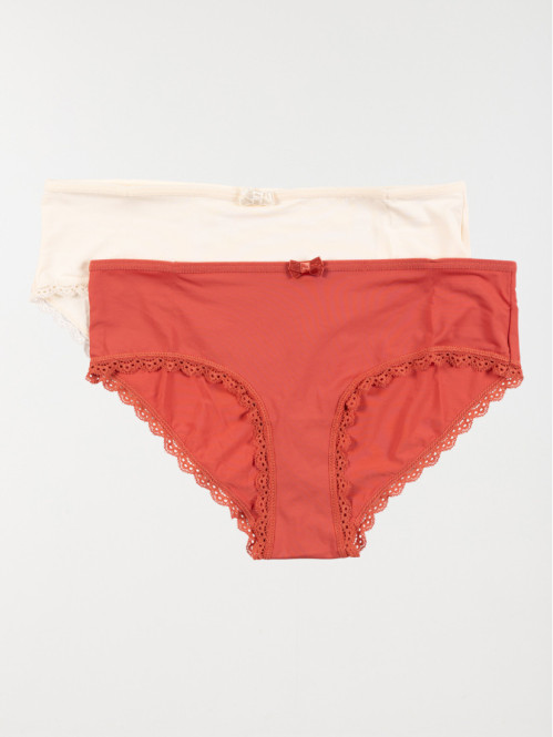 Lot 2 shorties femme red earth (S-XL)
