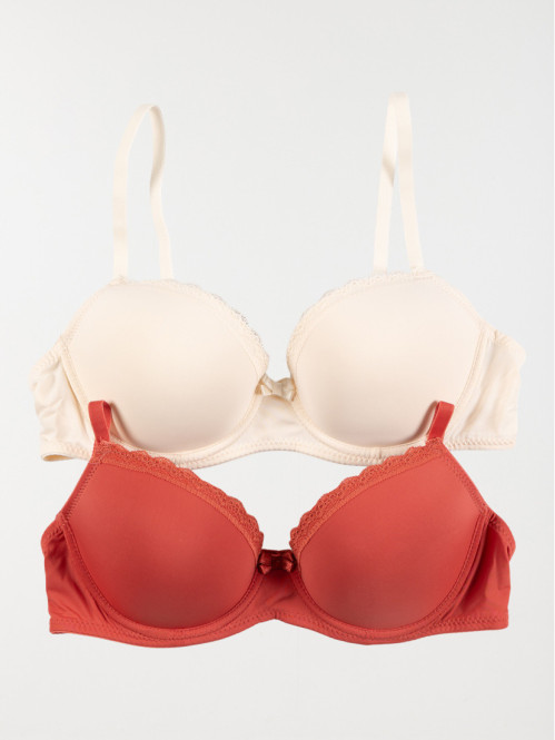 Lot de 2 soutiens-gorge femme (85B-95E)