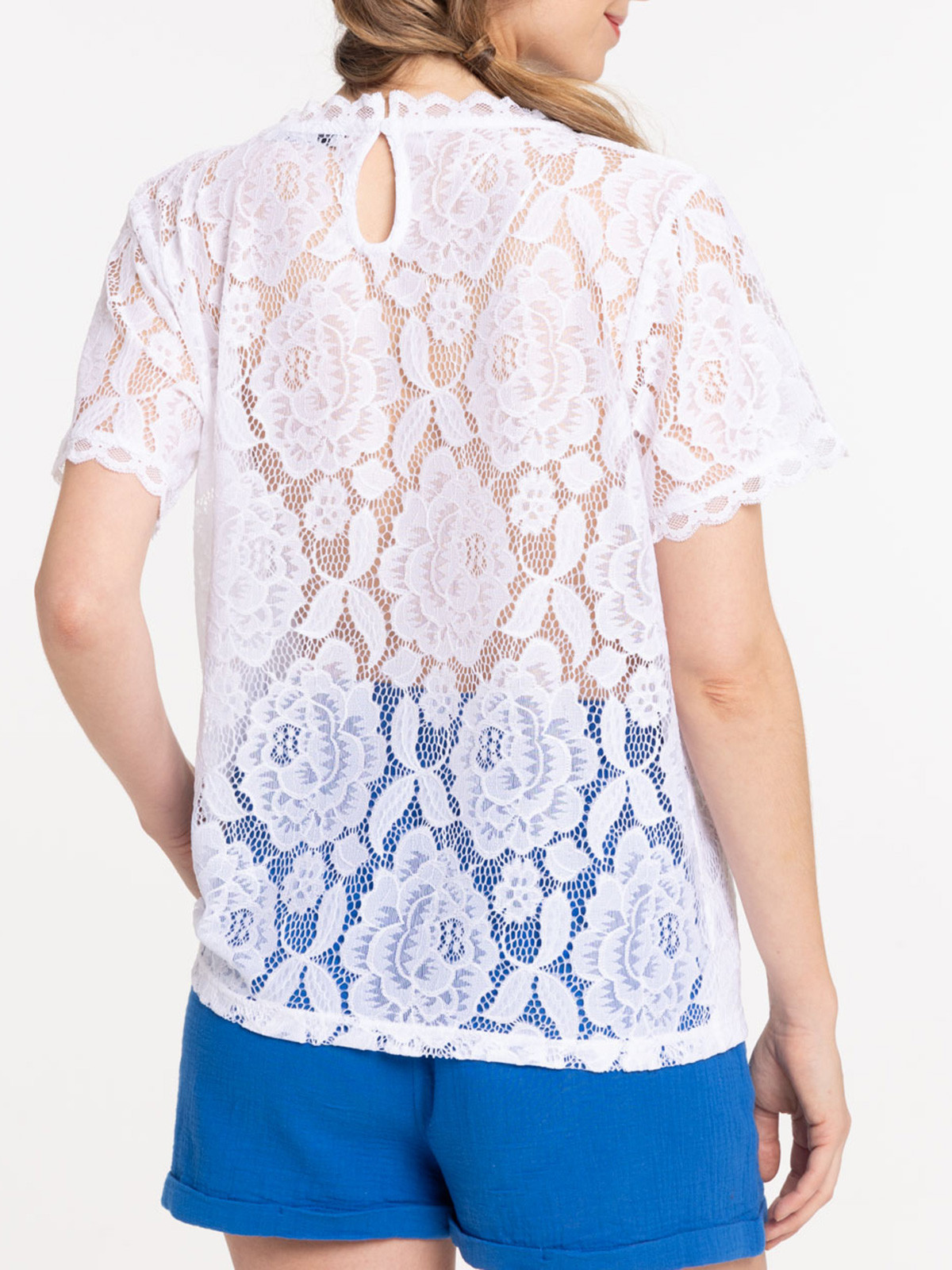 T-shirt dentelle blanc femme