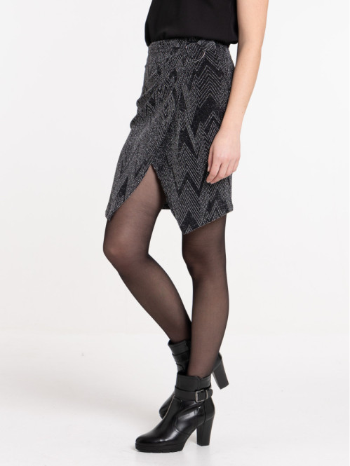 Jupe maille pailletée femme 
