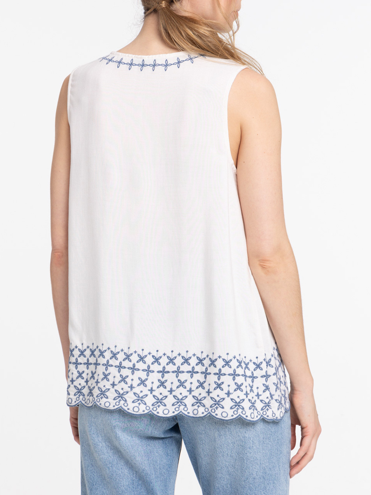 Blouse écru brodée femme Blouse écru brodée femme